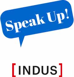 SpeakUp and INDUS logos
