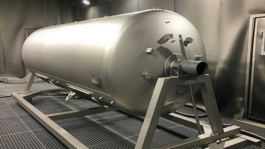 Clean stainless steel tank.